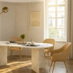 Τραπέζι Cortado Megapap χρώμα λευκό εφέ μαρμάρου 200x90x74εκ.