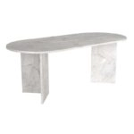 Τραπέζι Cortado Megapap χρώμα λευκό εφέ μαρμάρου 200x90x74εκ.
