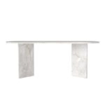 Τραπέζι Cortado Megapap χρώμα λευκό εφέ μαρμάρου 200x90x74εκ.
