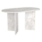 Τραπέζι Cortado Megapap χρώμα λευκό εφέ μαρμάρου 138x80x75εκ.