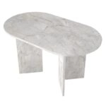 Τραπέζι Cortado Megapap χρώμα λευκό εφέ μαρμάρου 138x80x75εκ.