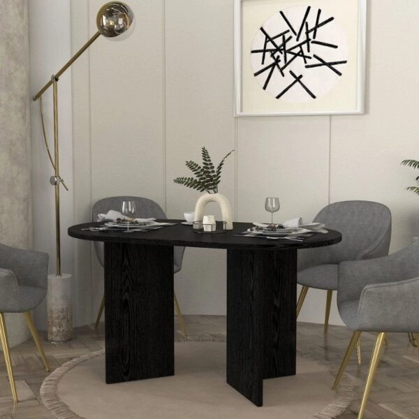 Τραπέζι Cortado Megapap χρώμα sencron black 138x80x75εκ.