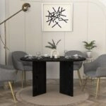 Τραπέζι Cortado Megapap χρώμα sencron black 138x80x75εκ.