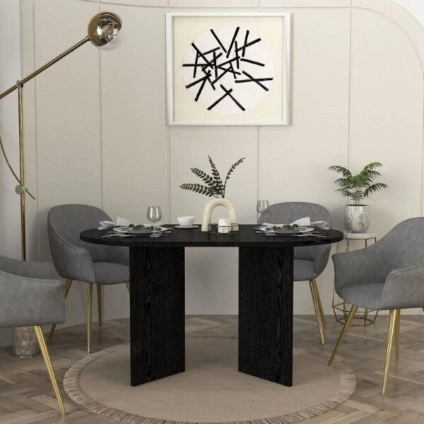 Τραπέζι Cortado Megapap χρώμα sencron black 138x80x75εκ.