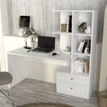 Γραφείο εργασίας Mantra Megapap χρώμα λευκό 150x60x152εκ.