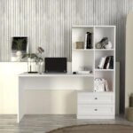 Γραφείο εργασίας Mantra Megapap χρώμα λευκό 150x60x152εκ.