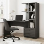 Γραφείο εργασίας Mantra Megapap χρώμα ανθρακί 150x60x152εκ.