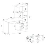 Γραφείο εργασίας Mantra Megapap χρώμα ανθρακί 150x60x152εκ.