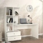 Γραφείο εργασίας Mantra Megapap χρώμα λευκό 150x60x152εκ.