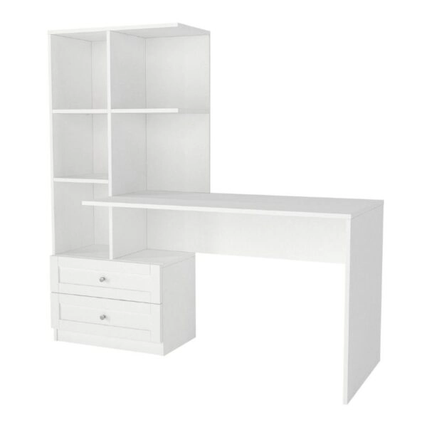 Γραφείο εργασίας Mantra Megapap χρώμα λευκό 150x60x152εκ.