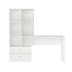 Γραφείο εργασίας Mantra Megapap χρώμα λευκό 150x60x152εκ.