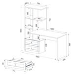 Γραφείο εργασίας Mantra Megapap χρώμα λευκό 150x60x152εκ.