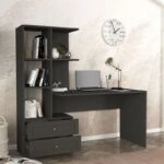 Γραφείο εργασίας Mantra Megapap χρώμα ανθρακί 150x60x152εκ.