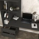 Γραφείο εργασίας Mantra Megapap χρώμα ανθρακί 150x60x152εκ.