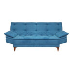Καναπές - κρεβάτι Lucas Megapap τριθέσιος υφασμάτινος χρώμα σκούρο μπλε 190x85x85εκ.