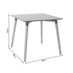 Τραπέζι Natali τετράγωνο MDF χρώμα μαύρο gloss 80x80x76εκ