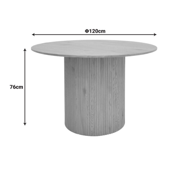 Τραπέζι Karulo mdf σε sonoma απόχρωση Φ120x76εκ