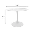 Tραπέζι Balou  mdf σε λευκή απόχρωση με όψη μαρμάρου Φ80x73εκ