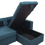 Γωνιακός καναπές κρεβάτι Marvel  αναστρέψιμος με αποθηκευτικό χώρο μπλε ύφασμα