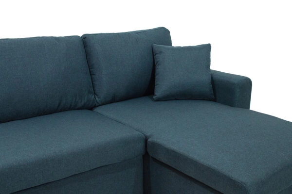 Γωνιακός καναπές κρεβάτι Marvel  αναστρέψιμος με αποθηκευτικό χώρο μπλε ύφασμα