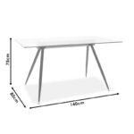 Τραπέζι Astrid γυάλινο 10χιλ - πόδι μαύρο 140x80x75εκ