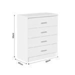 Σετ Κρεβατοκάμαρας Olympus White με Κρεβάτι 140x200εκ Σετ 4τεμ