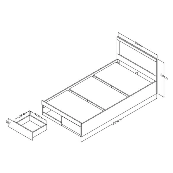 Σετ Κρεβατοκάμαρας Olympus Sonoma με Κρεβάτι 100x200εκ Σετ 3τεμ