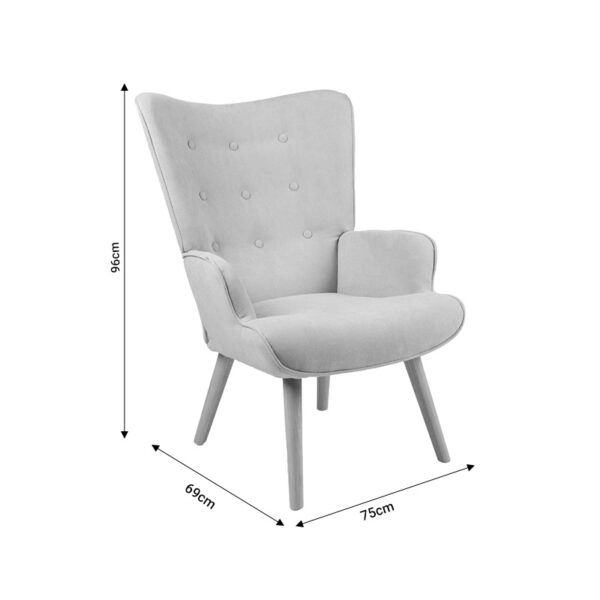 Πολυθρόνα Fluffy μπουκλέ κρεμ-φυσικό 75x69x96εκ