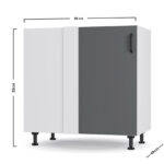 Modest Κάτω Γωνιακό Ντουλάπι Ανθρακί 80x48x82εκ