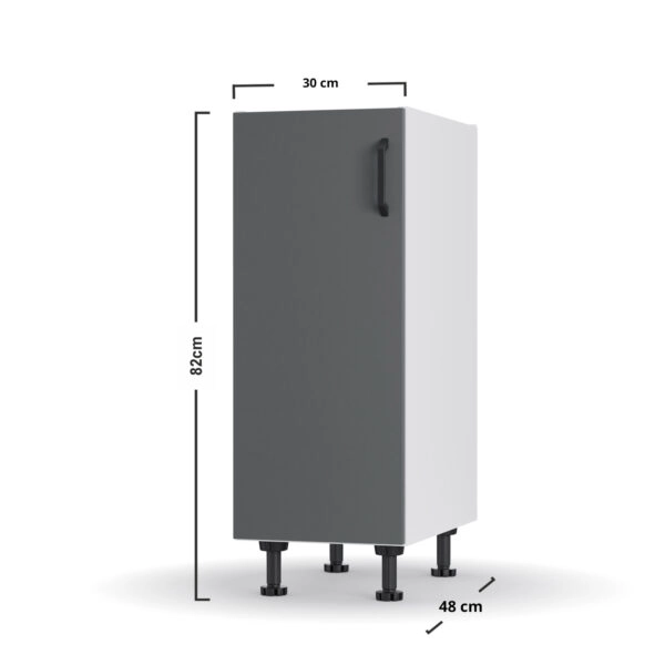 Modest Κάτω Ντουλάπι Ανθρακί 30x48x82cm
