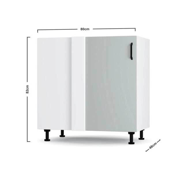 Modest Κάτω Γωνιακό Ντουλάπι Γκρι 100x48x82εκ