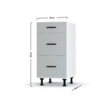 Modest Κάτω Ντουλάπι Συρταριέρα Γκρι  40x48x82 εκ