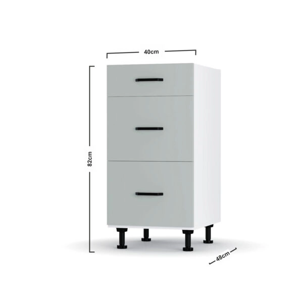 Modest Κάτω Ντουλάπι Συρταριέρα Γκρι  40x48x82 εκ