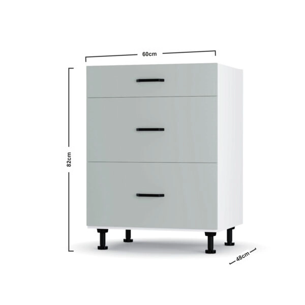 Modest Κάτω Ντουλάπι Συρταριέρα Γκρι  60x48x82εκ