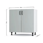 Modest Κάτω Ντουλάπι Νεροχύτη Γκρι 80x48x82cm