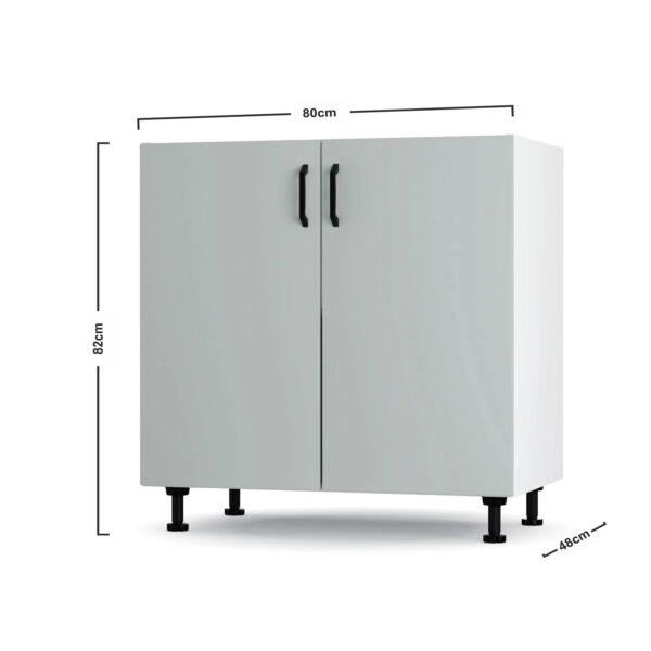 Modest Κάτω Ντουλάπι Νεροχύτη Γκρι 80x48x82cm