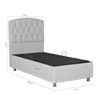 Κρεβάτι Lanse μονό με αποθηκευτικό χώρο ανθρακί βελούδο 120x200εκ