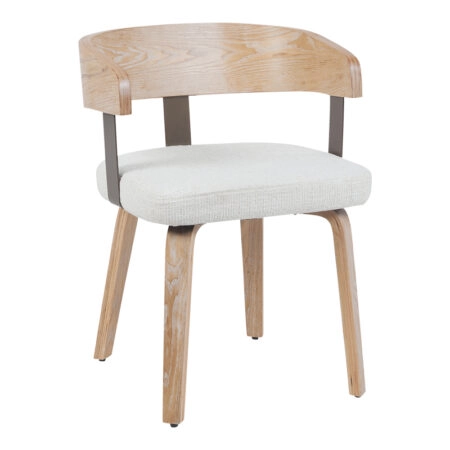 Πολυθρόνα Anesy  μέταλλο-ξύλο με ύφασμα σε μπεζ απόχρωση 53.5x51x72εκ