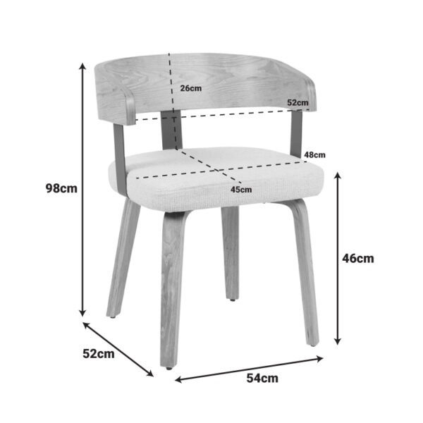 Πολυθρόνα Anesy  μέταλλο-ξύλο με ύφασμα σε μπεζ απόχρωση 53.5x51x72εκ