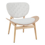 Πολυθρόνα Udalle ξύλο σε φυσική απόχρωση με μπεζ ύφασμα 77x70x81εκ