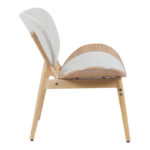 Πολυθρόνα Udalle ξύλο σε φυσική απόχρωση με μπεζ ύφασμα 77x70x81εκ