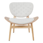 Πολυθρόνα Udalle ξύλο σε φυσική απόχρωση με μπεζ ύφασμα 77x70x81εκ