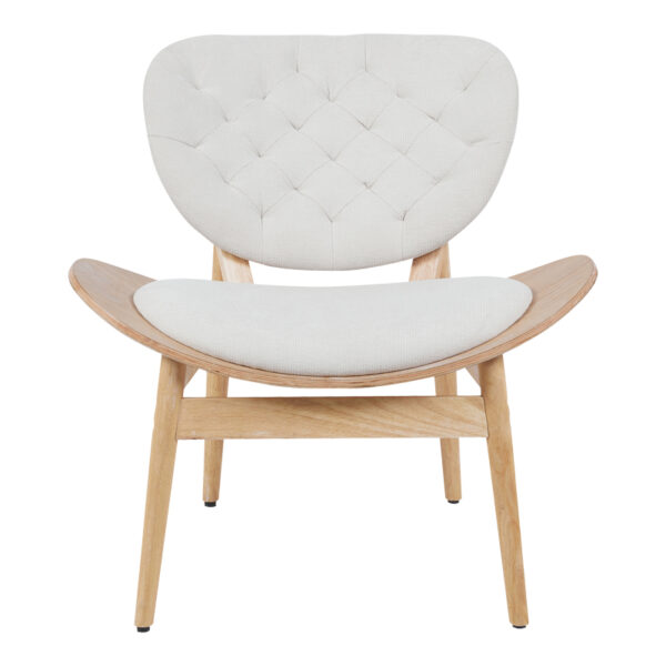 Πολυθρόνα Udalle ξύλο σε φυσική απόχρωση με μπεζ ύφασμα 77x70x81εκ