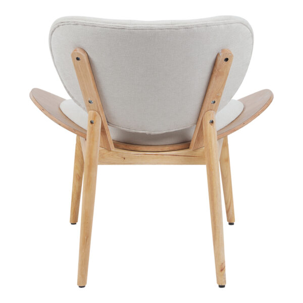 Πολυθρόνα Udalle ξύλο σε φυσική απόχρωση με μπεζ ύφασμα 77x70x81εκ