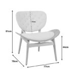 Πολυθρόνα Udalle ξύλο σε φυσική απόχρωση με μπεζ ύφασμα 77x70x81εκ