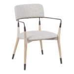 Πολυθρόνα Sentana μέταλλο-ξύλο και ύφασμα σε μπεζ-καφέ απόχρωση 56.5x56x79εκ