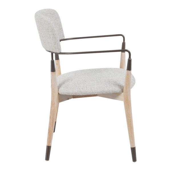 Πολυθρόνα Sentana μέταλλο-ξύλο και ύφασμα σε μπεζ-καφέ απόχρωση 56.5x56x79εκ