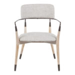 Πολυθρόνα Sentana μέταλλο-ξύλο και ύφασμα σε μπεζ-καφέ απόχρωση 56.5x56x79εκ