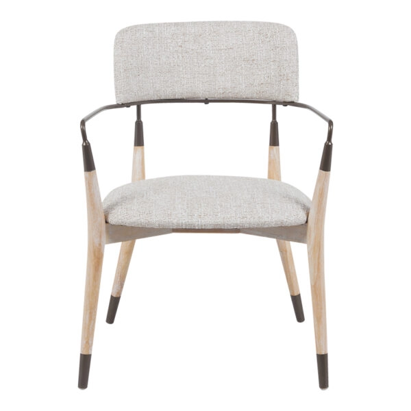 Πολυθρόνα Sentana μέταλλο-ξύλο και ύφασμα σε μπεζ-καφέ απόχρωση 56.5x56x79εκ