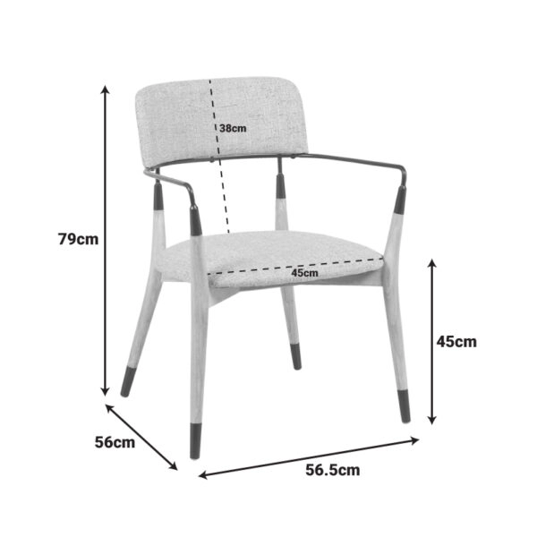Πολυθρόνα Sentana μέταλλο-ξύλο και ύφασμα σε μπεζ-καφέ απόχρωση 56.5x56x79εκ